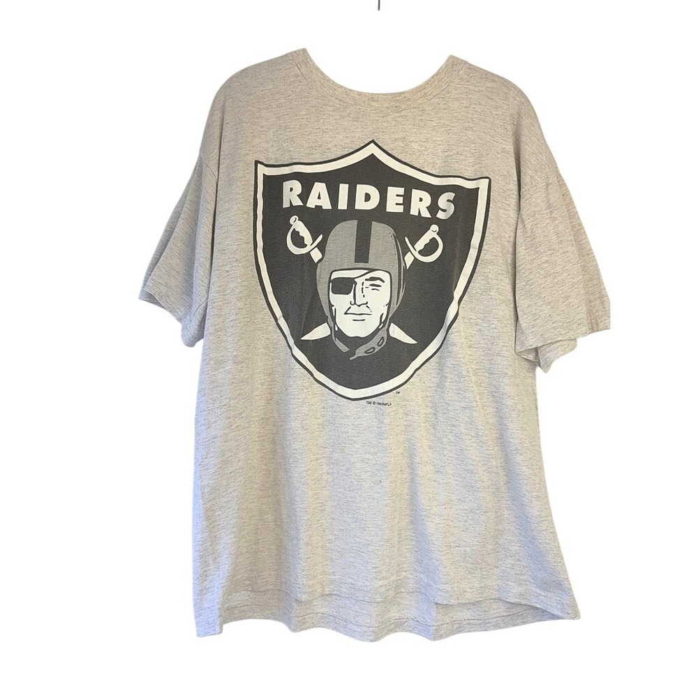 Vtg 1993 NFL Los Angeles RAIDERS T-Shirt Heather Grey Mens XL 90s Streetwear